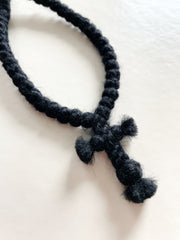 Athonite Wool Prayer Rope with Light Wood Beads - 100 knots