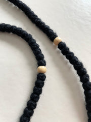 Athonite Wool Prayer Rope with Light Wood Beads - 100 knots