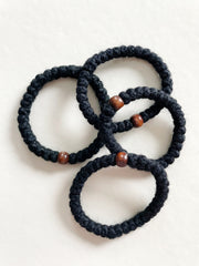 Athonite Wool Prayer Bracelet with Dark Wood Bead