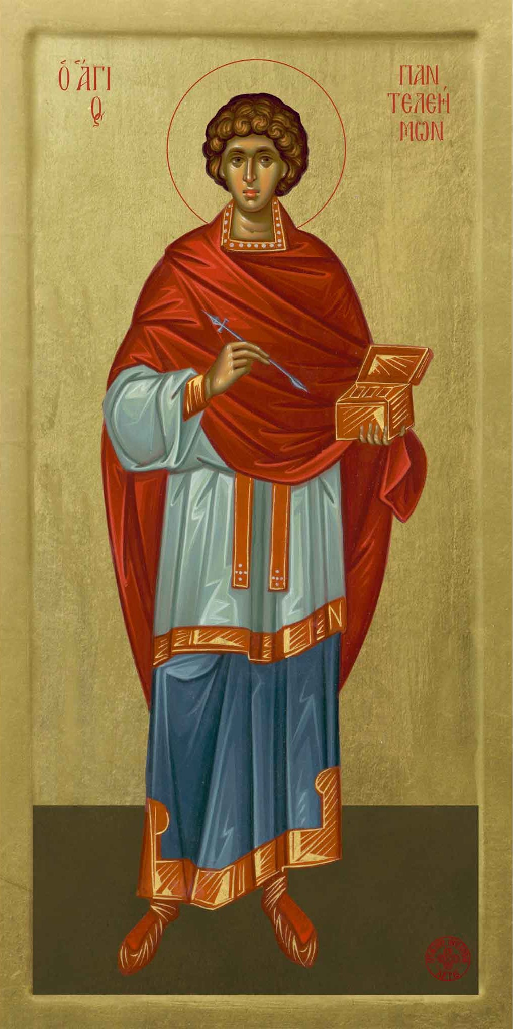 Orthodox Holy Icons - Saint Panteleimon, Full Length | Athonite