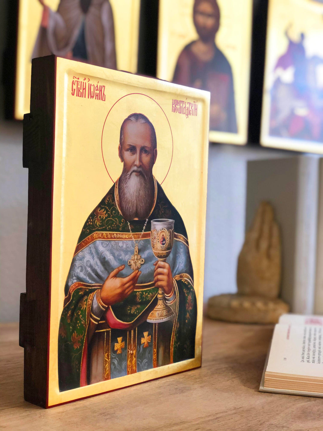 Saint John 2024 Theologian - Icon on Solid Wood With 22 Karat Gold Leaf Background